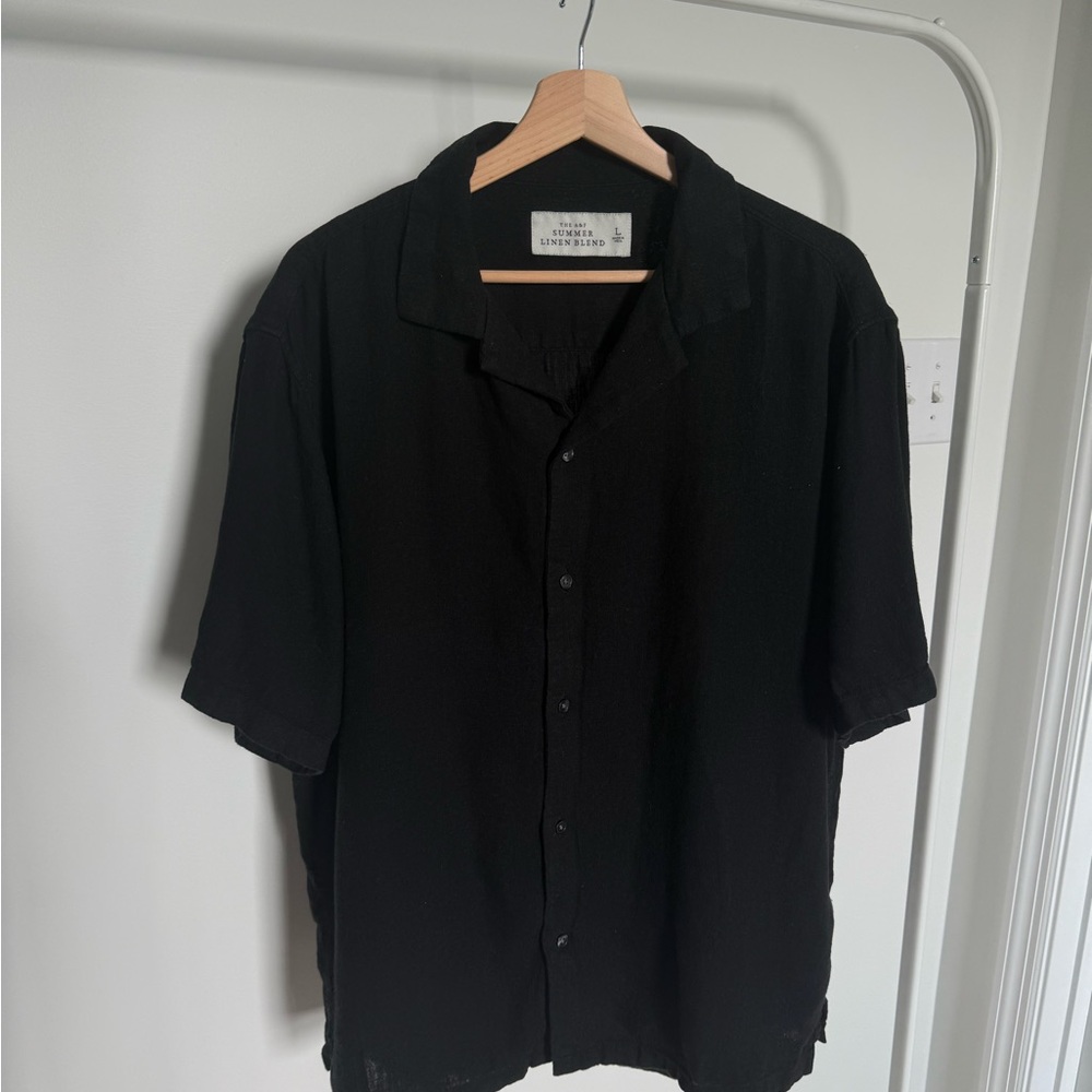 Abercrombie & Fitch Black Linen Blend Shirt